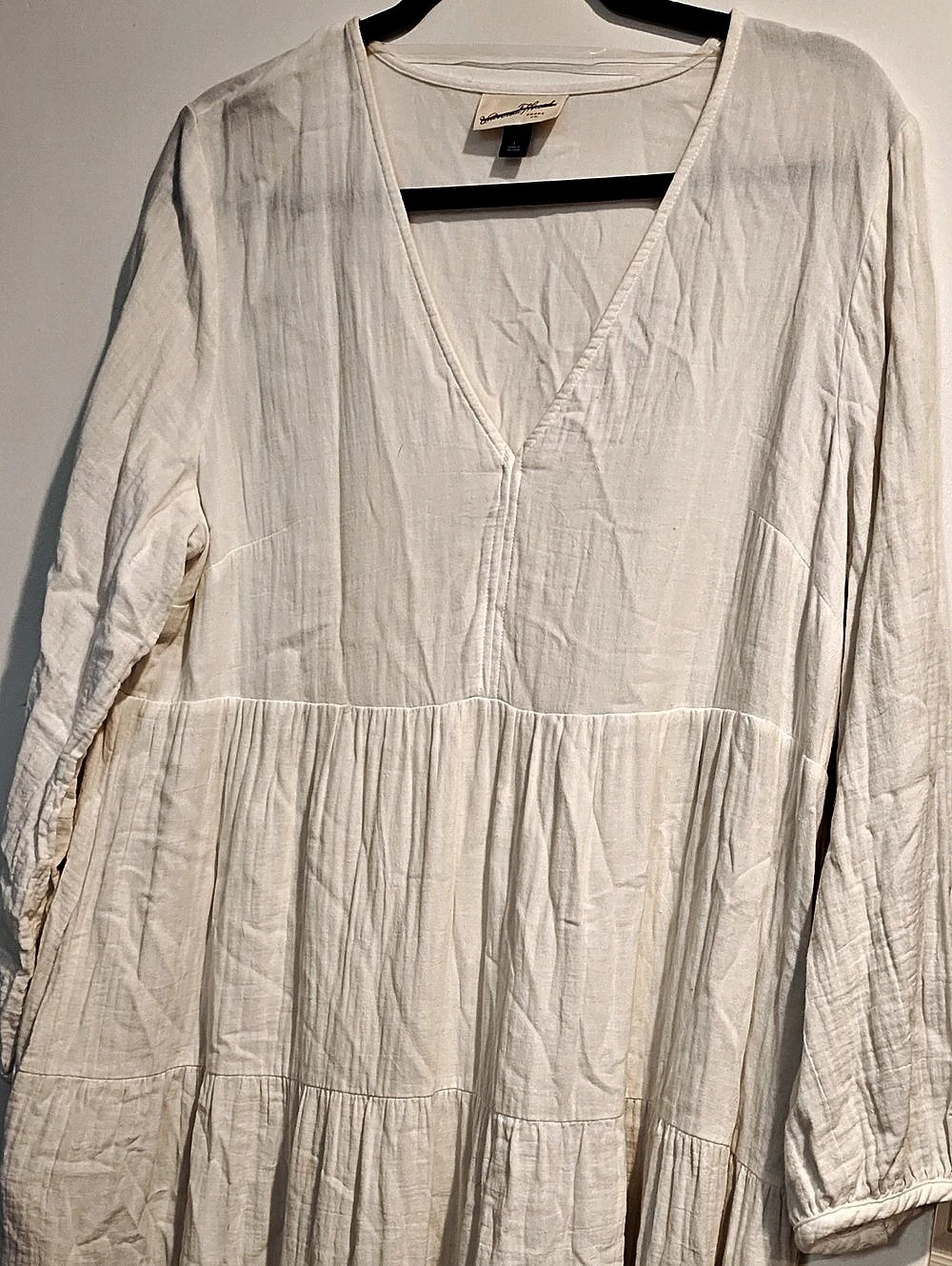Anthropologie Tiered Maxi Dress in White Size Large